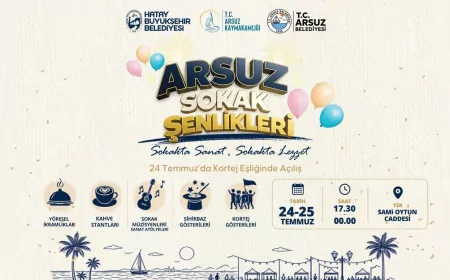 Hatay Büyükşehir Belediyesi Arsuz Sokak Şenlikleri 24 Temmuz'da Sanat ve Lezzet Temasıyla Başlıyor