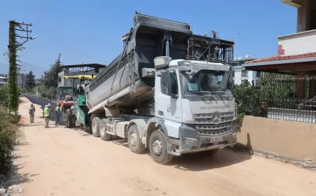 Hatay Büyükşehir Belediyesi Defne Turunçlu Mahallesi'nde Beton Asfalt Serimine Başladı