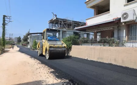 Hatay Büyükşehir Belediyesi Defne Turunçlu Mahallesi'nde Beton Asfalt Serimine Başladı
