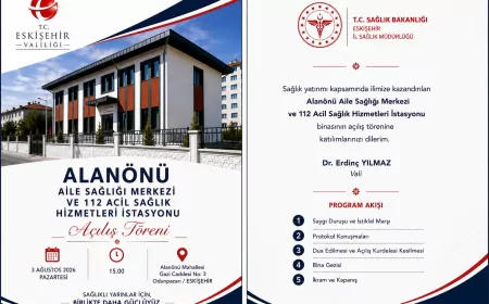 Eskişehir'de Alanönü Aile Sağlığı Merkezi ve 112 Acil Sağlık Hizmetleri İstasyonu 3 Ağustos'ta Düzenlenecek Törenle Hizmete Açılıyor