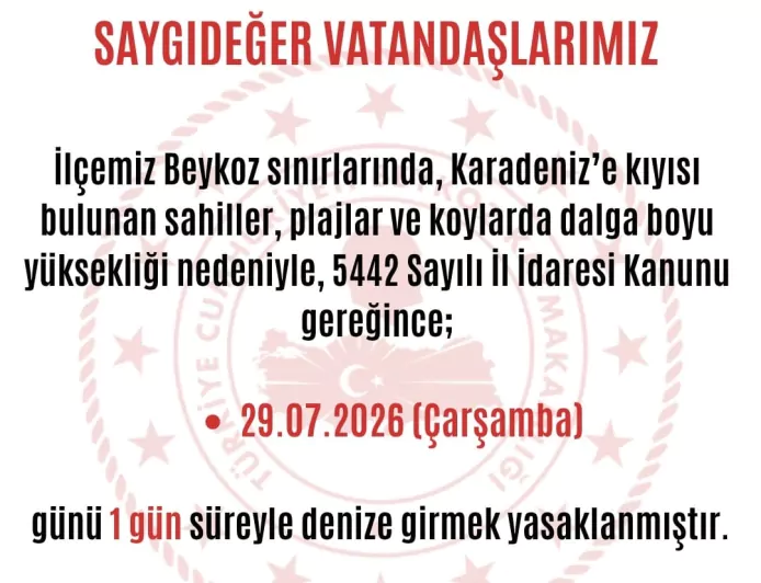 Beykoz Karadeniz Sahillerinde Yüksek Dalga Riski Nedeniyle Denize Girmek 1 Gün Süreyle Yasaklandı