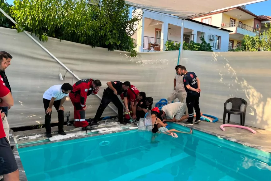 Muğla Büyükşehir Belediyesi İtfaiyesi Zamanla Yarıştı, Havuzda Kolu Sıkışan 4 Yaşındaki Çocuk Kurtarıldı