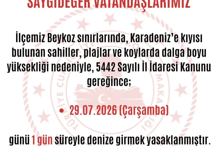 Beykoz Karadeniz Sahillerinde Yüksek Dalga Riski Nedeniyle Denize Girmek 1 Gün Süreyle Yasaklandı