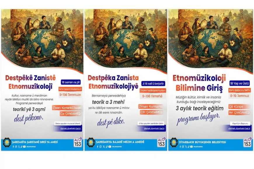 Diyarbakır Büyükşehir Belediyesi, Kürtçe "Etnomüzikoloji Bilimine Giriş" kursu için başvuruları almaya başladı