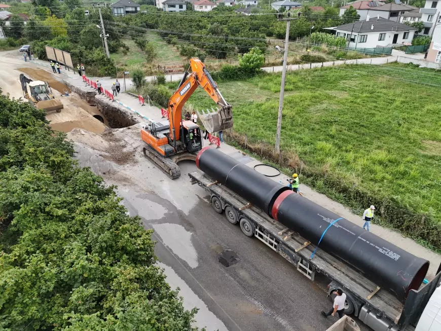 Düzce Belediyesi’nin İçme Suyu Şebekesi Yenileme Projesi’nde 23 Kilometrelik Hat Tamamlandı, 1600’lük Ana İsale Hattı Boruları Döşenmeye Başlandı