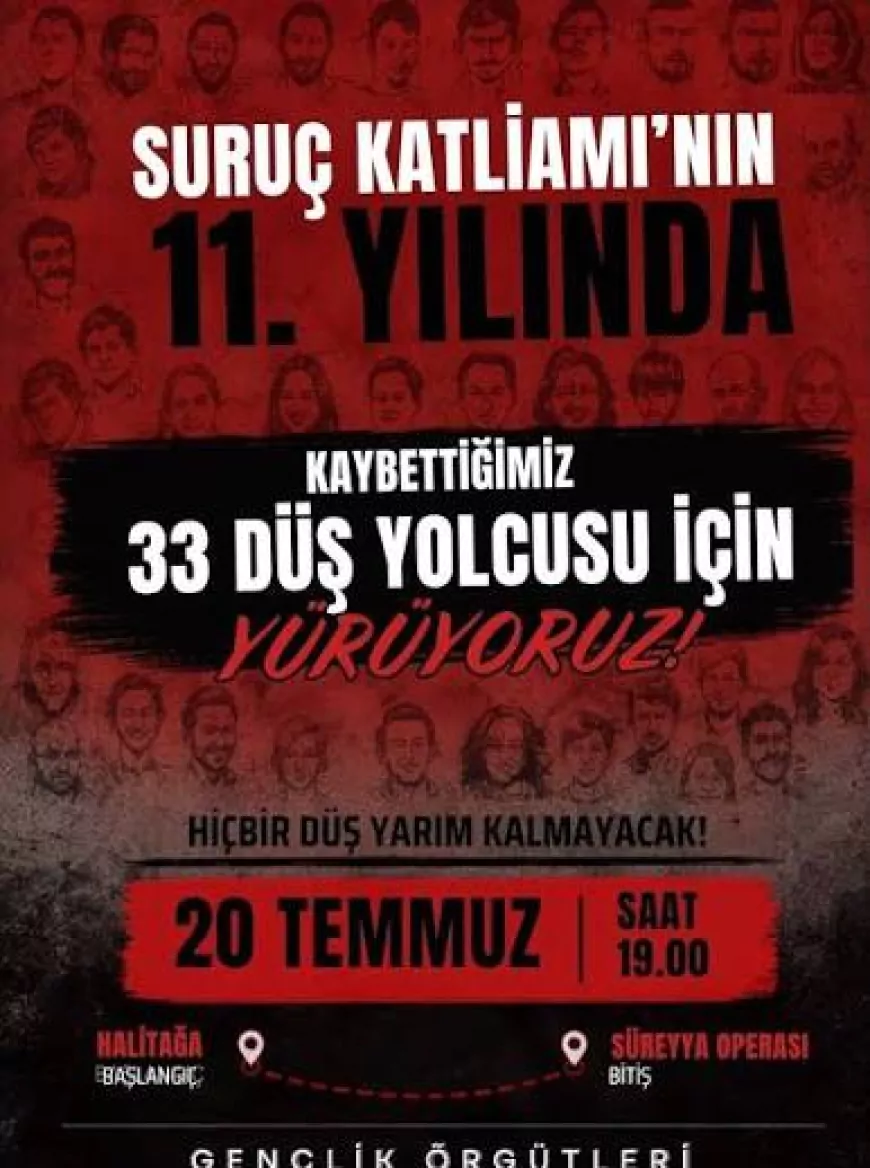 Eskişehir'de Suruç Katliamı'nın 11. yılında adalet çağrısı: "Hiçbir düş yarım kalmayacak"