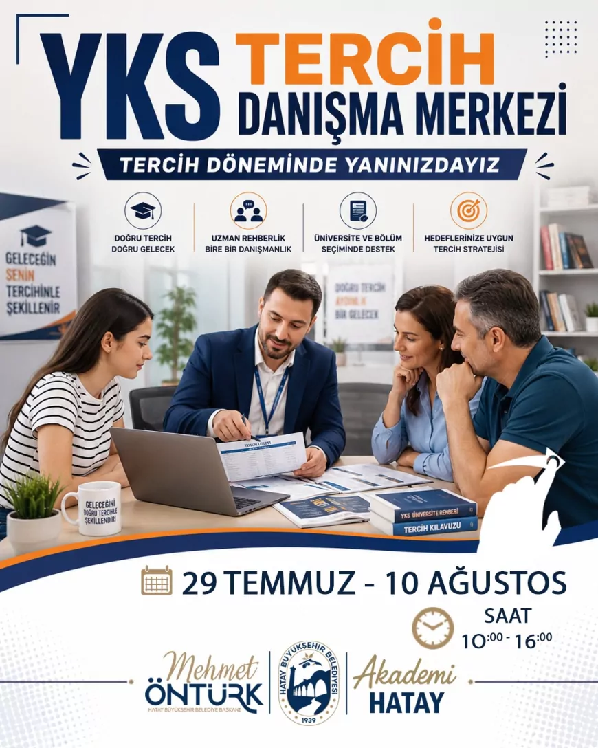 Hatay Büyükşehir Belediyesi YKS Adaylarına 10 İlçede Ücretsiz Tercih Danışmanlığı Desteği Sunacak