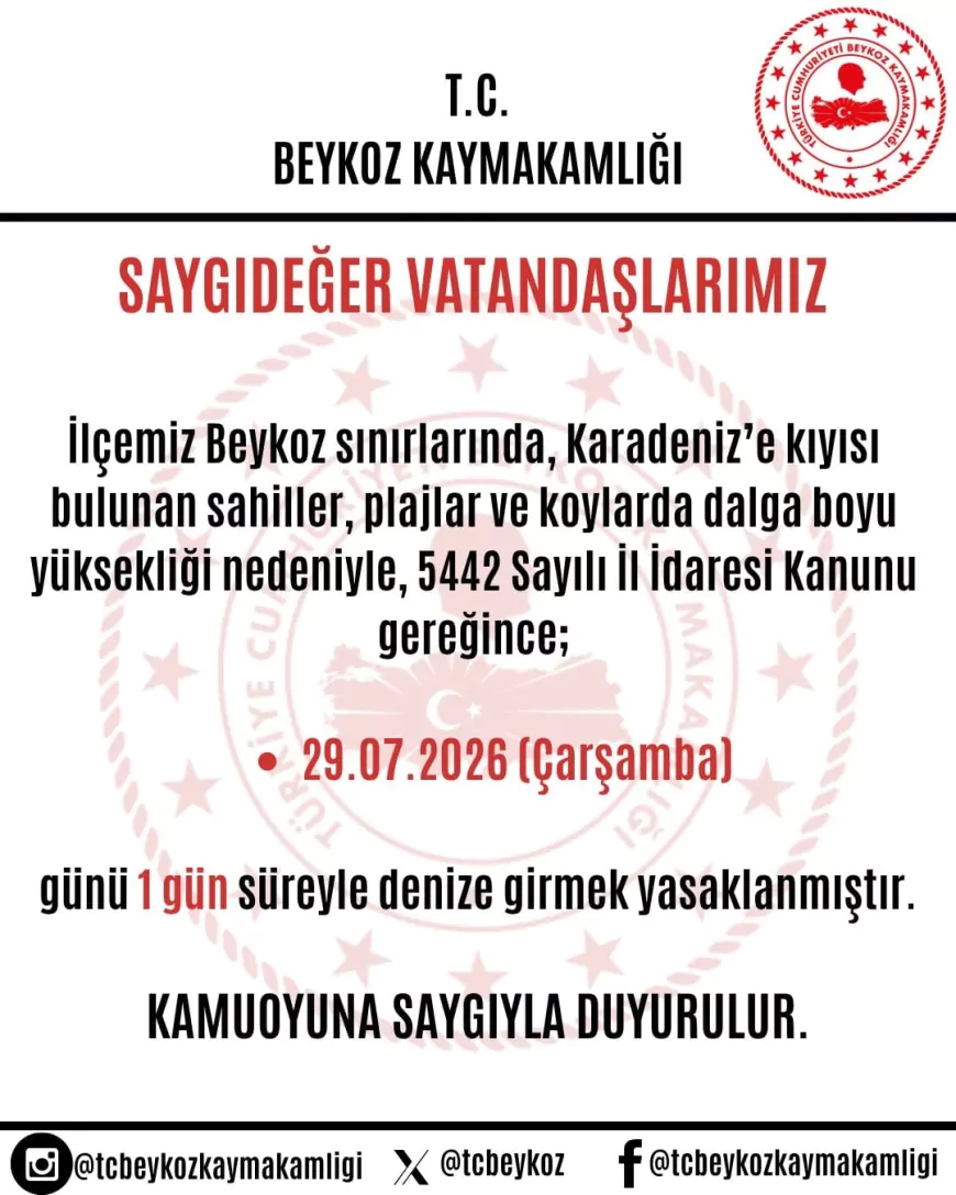 Beykoz Karadeniz Sahillerinde Yüksek Dalga Riski Nedeniyle Denize Girmek 1 Gün Süreyle Yasaklandı