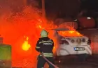 Bodrum Yokuşbaşı Mahallesi’nde seyir halindeki otomobil alev aldı, yangın belediye aracına sıçradı