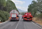 Menteşe Düğerek Mahallesi’nde yol kenarındaki otluk alanda çıkan yangın söndürüldü