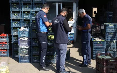 Hatay Büyükşehir Belediyesi zabıtasından sebze meyve halleri ile işletmelere kapsamlı denetim