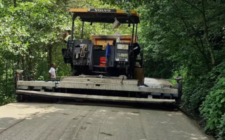 Trabzon’da 4 ilçenin kırsal yollarında yaklaşık 13 kilometrelik kuru beton çalışması yapıldı