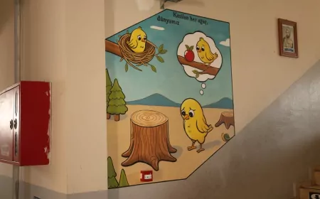 Hatay Büyükşehir Belediyesi köy okullarının duvarlarını çevre ve doğa bilinciyle renklendiriyor