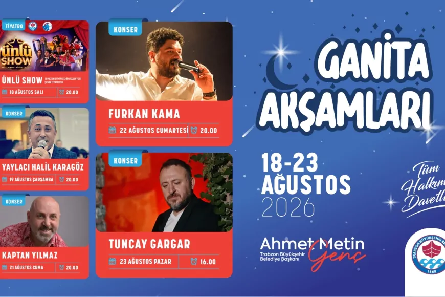 Trabzon’da Ganita Akşamları müzik, tiyatro ve komedi programlarıyla vatandaşları buluşturacak