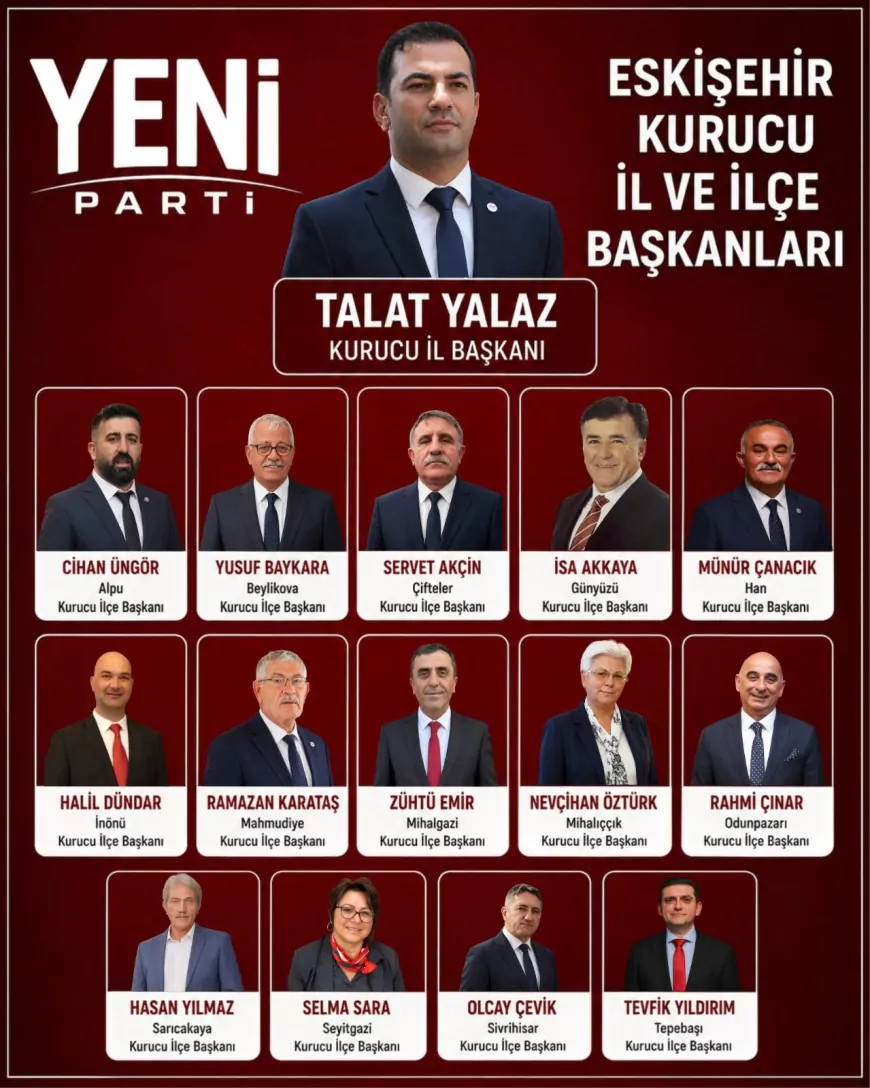 YENİ Parti Eskişehir’de kurucu il ve ilçe başkanlarıyla teşkilatlanma çalışmalarına başladı