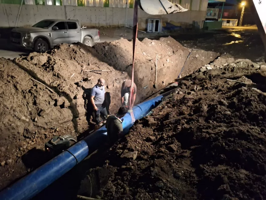 Payas’ta ana içme suyu hattındaki arıza gece süren çalışmayla giderildi