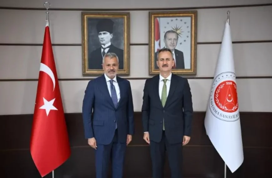 Hatay Büyükşehir Belediye Başkanı Mehmet Öntürk’ten Savunma Sanayii Başkanı Prof. Dr. Haluk Görgün’e Ankara’da ziyaret