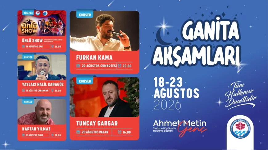 Trabzon’da Ganita Akşamları müzik, tiyatro ve komedi programlarıyla vatandaşları buluşturacak