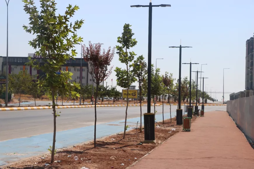 Şanlıurfa’da Buluntu Hoca Bulvarı’ndaki 7 kilometrelik bisiklet yolu projesinde sona gelindi