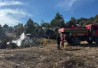 Seydikemer Yaylakaraçulha’da zirai arazide çıkan yangında 10 dönüm otluk ve makilik alan zarar gördü