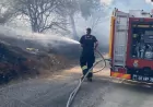 Milas Kemikler Mahallesi’nde zeytinlik alanda yangın çıktı, havadan ve karadan müdahaleyle kontrol altına alındı