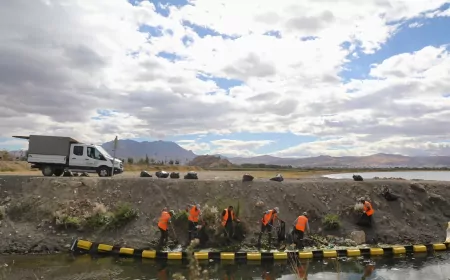 Van’da Van Gölü’ne ulaşan dere yataklarındaki atıklar göle ulaşmadan temizleniyor